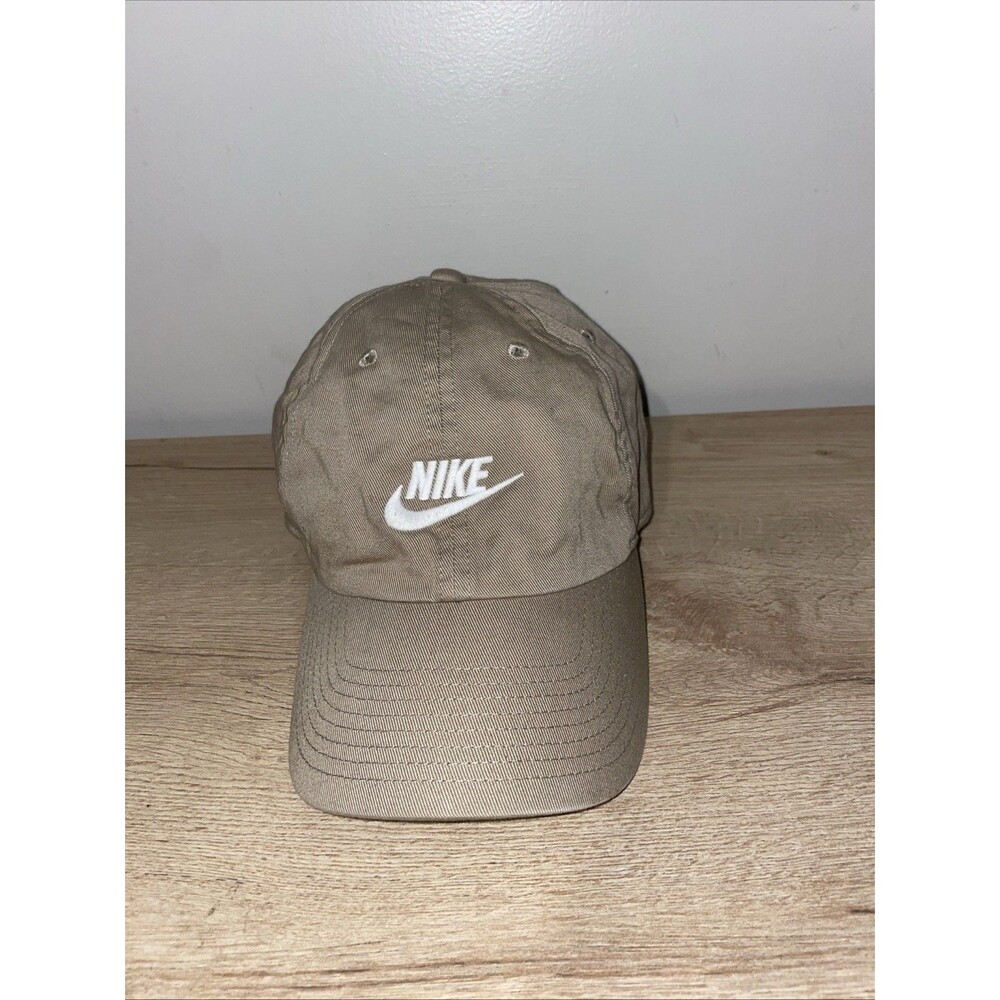 Nike Club Unstructured Cap Hat Khaki M/L Swoosh Adjustable